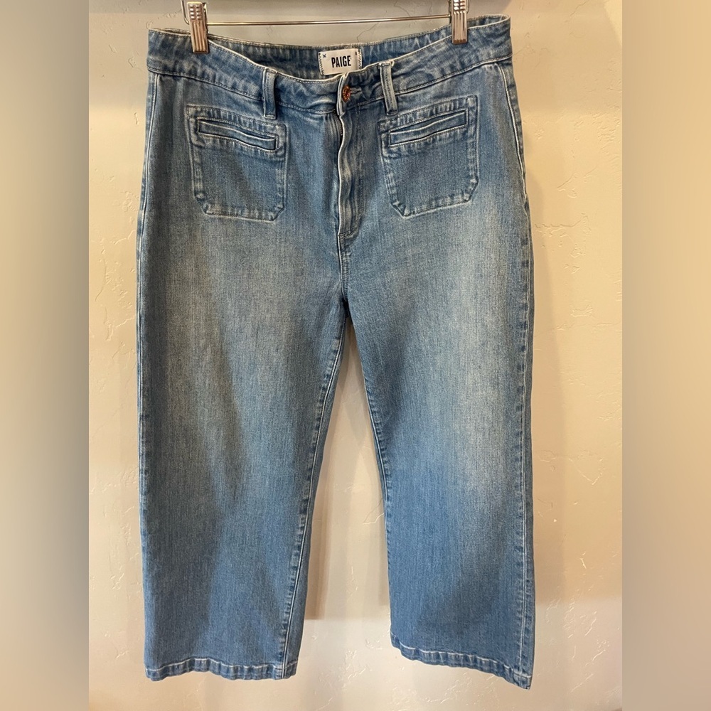 Paige โNellieโ mid-rise cropped culottes with front patch pockets retail $138